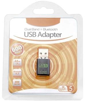 FNX USB 5 Ghz WiFi and Bluetooth Adapter - 600 Mbps Wireless Wi-fi ...