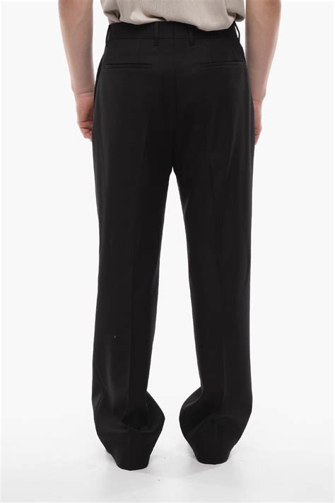 Burberry Double-pleated Pure Wool Baggy Pants men - Glamood Outlet