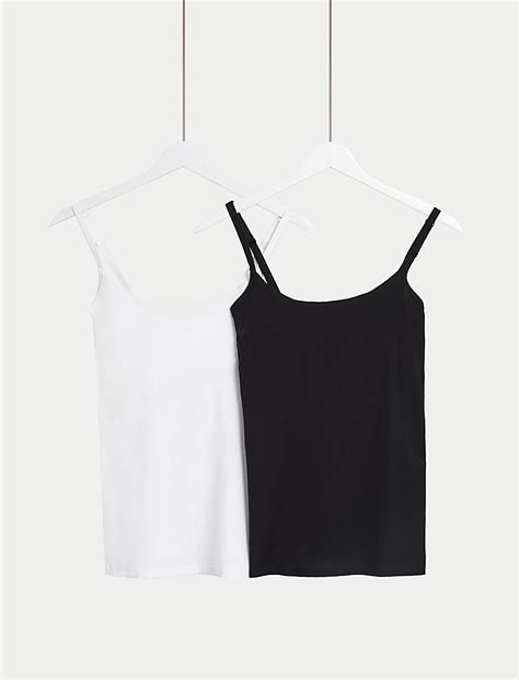 Buy 2pk Cotton Rich Secret Support™ Vests at Marks & Spencer