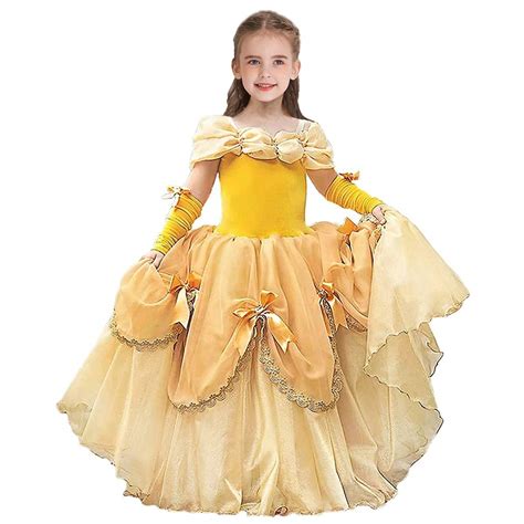 Buy MYRISAM Girls Belle Princess Dress Beauty and The Beast Costume ...