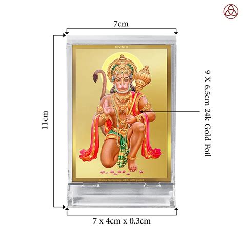 Lord Hanuman | Blessings Pose Car Dashboard Frame in 24K Gold Plated F ...