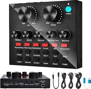 Adiohub V8 Sound Card, Sound Effects Board for Podcast Equipment Bundle ...