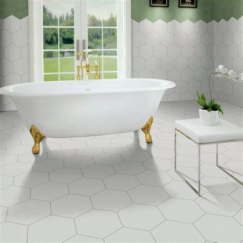 Gray Hexagon Tile Bathroom Floor Intense Grey Hexagonal Porcelain Wall
