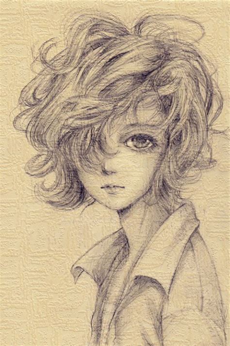 Short Curly Hair Drawing 的图像结果