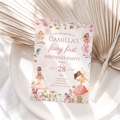 Fairy First Birthday Invitation My Fairy First Invitation Fairy Party Invite Enchanted Forest ...