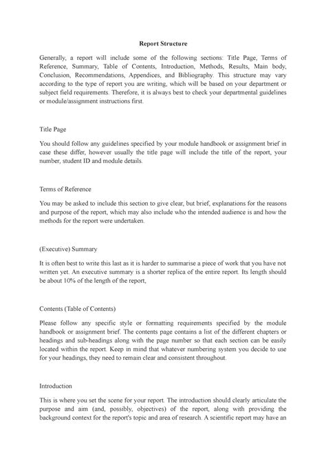Image result for Basic Report Structure