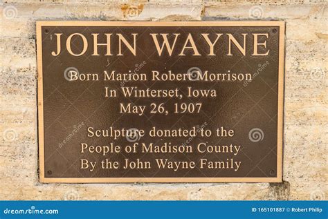 John Wayne Sculpture in Front of the John Wayne Museum Editorial ...