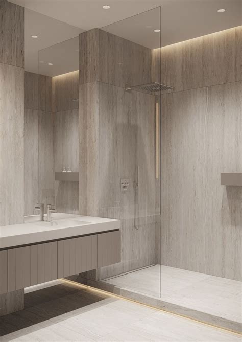 Wood and travertine - Denew | Bathroom interior, Modern bathroom design ...