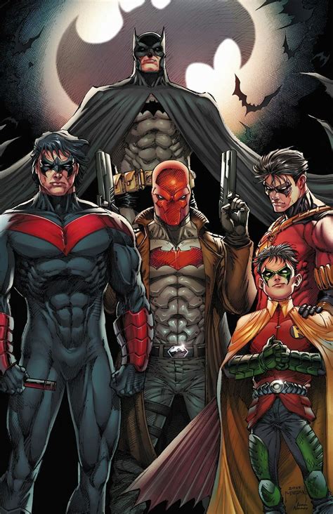Batman,Nightwing,Red Hood,Red Robin & Robin | Batman, Dc comics art ...