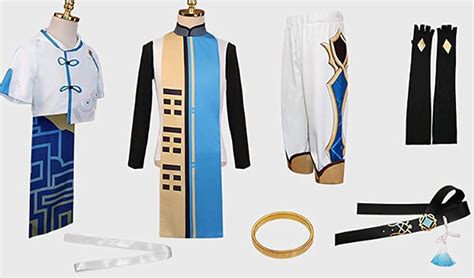 Buy Hurykte Halloween Cosplay Zhongli cosplay Costume Uniform Full Set ...
