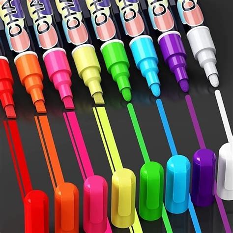 SCHMIDT Liquid Chalk Markers Pens-8Colors Washable & Wet Erase Neon ...