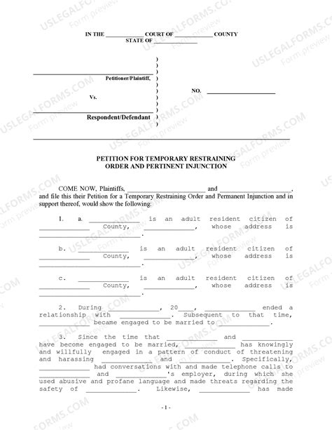 Petition Restraining Order Harassment Without Physical | US Legal Forms