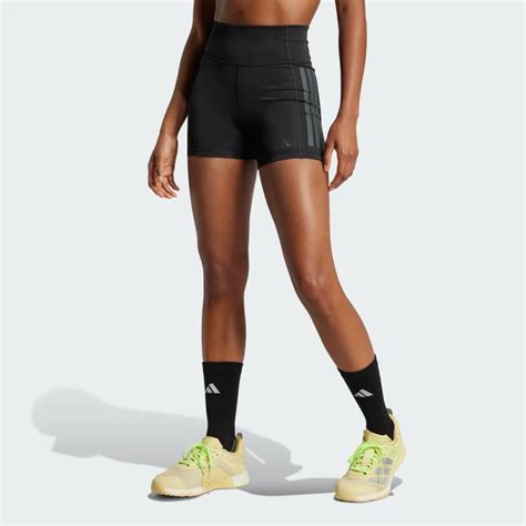 adidas Optimé 3-Stripes 1/4 Short Leggings - Black | Free Shipping with ...