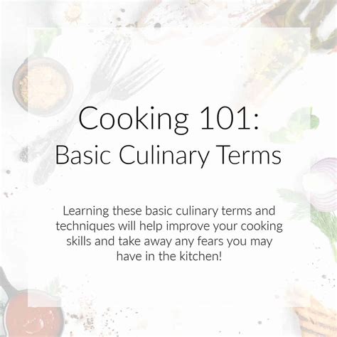 Basic Cooking Terms 的图像结果