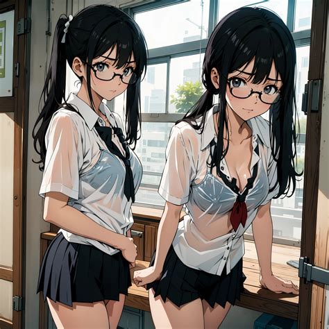 Naughty pose, big breasts, , wet and see-through, underwear - SeaArt AI