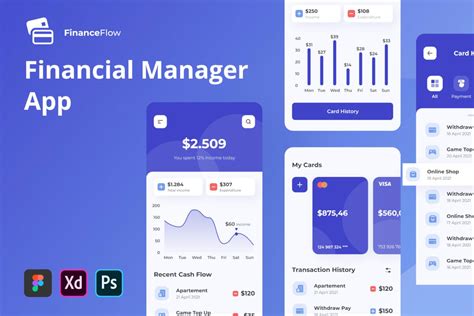 极简的财务金融app UI Kit应用界面设计模板免费下载 - 魔棒网