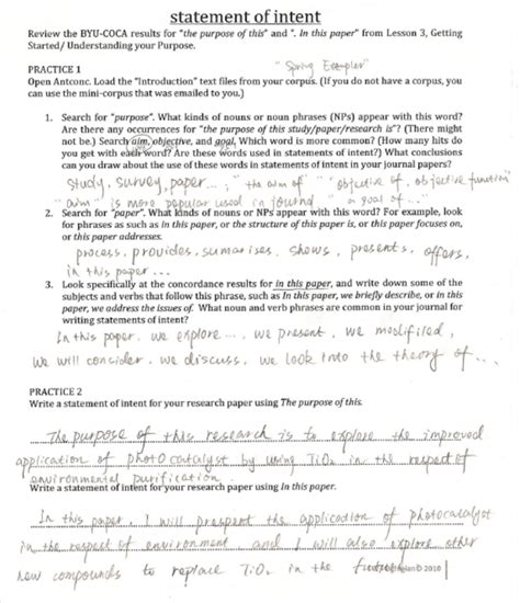 Image result for Statement of Intent Committee Example