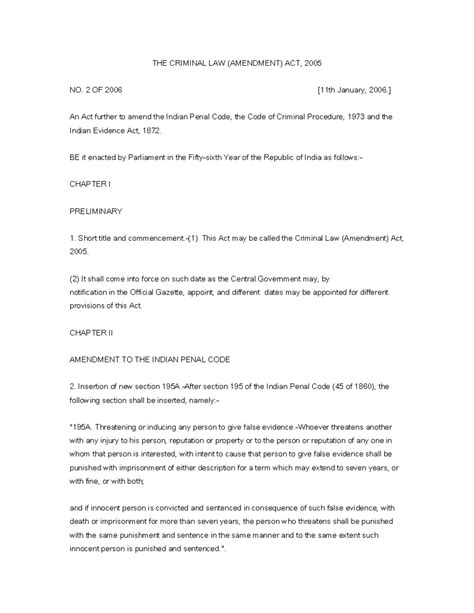 The Criminal Law (Amendment) Act, 2005 - THE CRIMINAL LAW (AMENDMENT ...