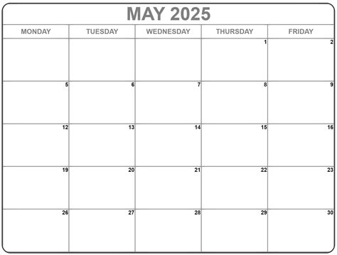 Friday Calendar 2025