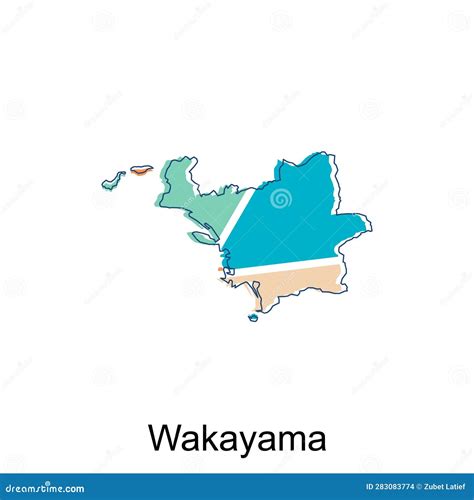 Vector Map of Wakayama Modern Outline Design, Borders of Japan for Your Infographic. Vector ...