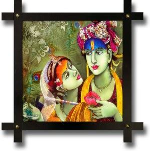 Poster N Frames Cross Wooden Frame Hand-Crafted with photo of Radha ...