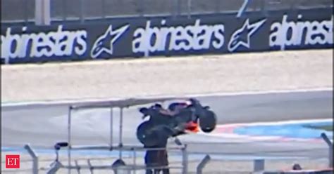 Close shave for MotoGP cameraman after Pedro Acosta’s bike crashes and ...