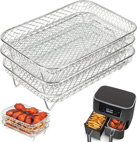 Amazon.com: RAMLLY Air Fryer Rack for Ninja DZ201 Fryer,Three Stackable ...