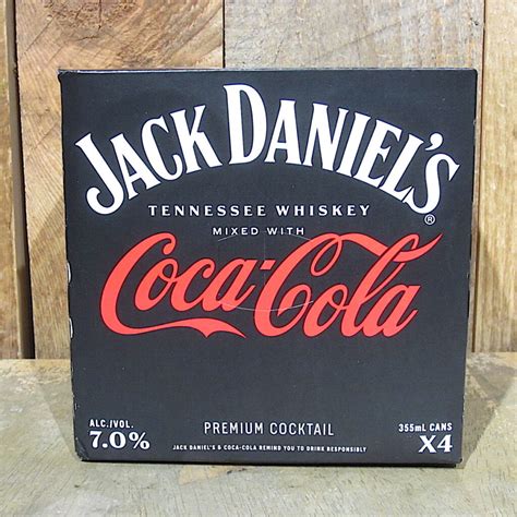 Jack Daniels and Coca Cola Jack and Coke 355ml (4-Pack) - Oak and Barrel