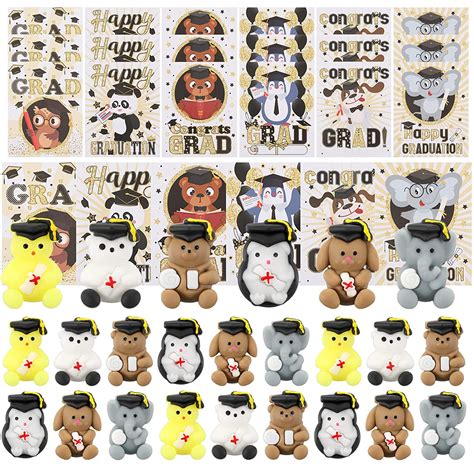 Buy Sotiff 24Sets Graduation Animal Toy Gift,Grad Animal Squishy Mochi ...