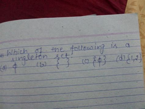 [Solved] which of the following is a singleton set ? - Brainly.in