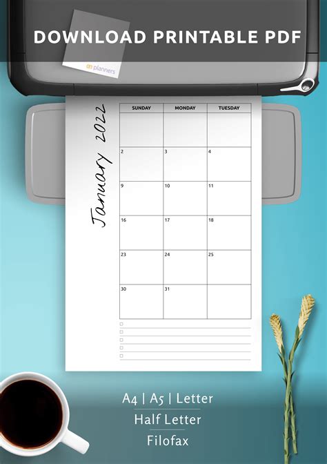printable calendar notes printable monthly blank calendar template ...