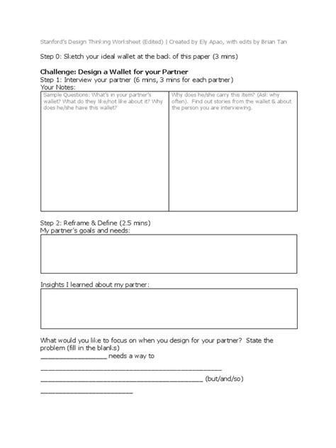 Design Thinking Problem Statement Worksheet 的图像结果