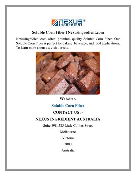 PPT - Soluble Corn Fiber Nexusingredient PowerPoint Presentation, free ...