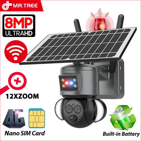 Telecamera Di Sicurezza Solare 8MP Garsent – 4G/WiFi, Doppia Lente, Rotazione 355°, Batteria 8000 MAh, Impermeabile IP66!