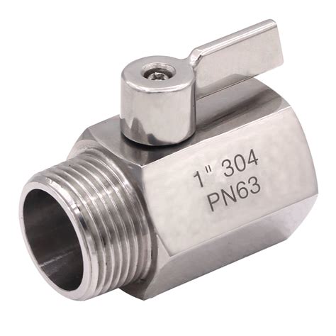 Buy DERNORD 1 inch Stainless Mini Ball Valve NPT Female x Male Thread ...