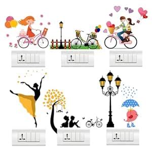 Rawpockets 30 cm Colorful Switch Board Sticker - Birds Cage - Dancing ...