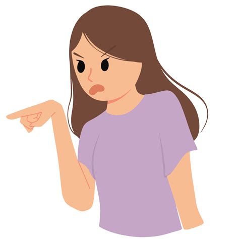 angry woman with pointing finger illustration 23169046 Vector Art at ...