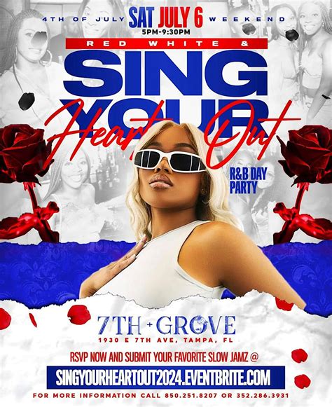 RED WHITE & SING YA HEART OUT TAMPA - 4TH OF JULY WEEKEND DAY PARTY ...