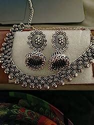 Buy Paradise Jewels Trendy Oxidised Silver Jewellery Adjustable Choker ...