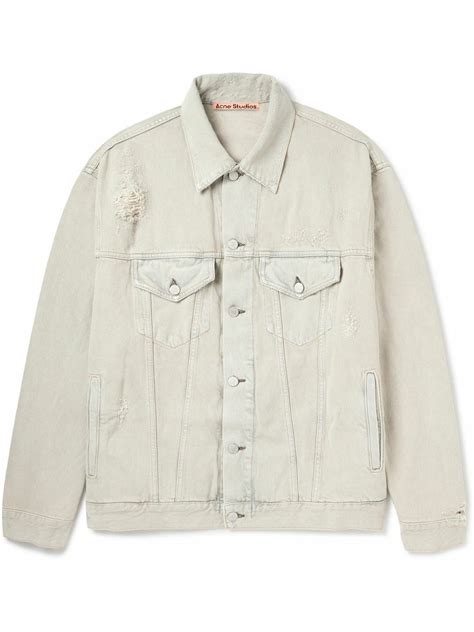 Acne Studios - Distressed Denim Jacket - White Acne Studios