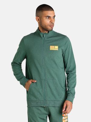 Buy Puma Knitted Ff Logo Men's Green Jacket Online