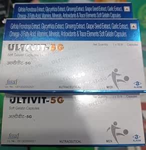 ULTIVIT-5G Men Multivitamin Softgel Capsules with Ginseng, Omega-3 ...
