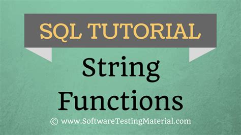 Image result for SQL String Functions Tutorial