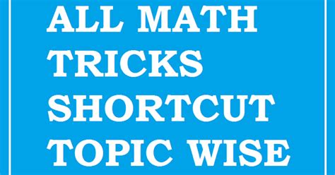 Maths Tricks : Math Percentage Short Trick All Part In One Single Pdf ...