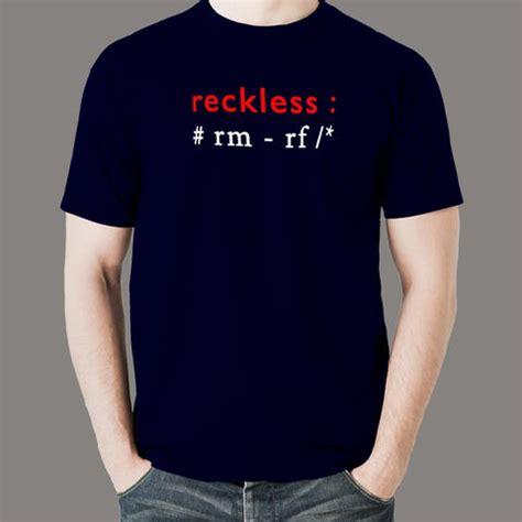 Reckless Unix Coding T-Shirt - Dare the Commands - TEEZ.in
