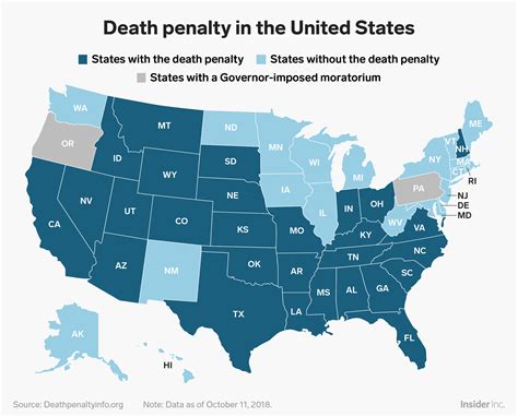 Map of US states that still have the death penalty now that WA doesn't - Business Insider