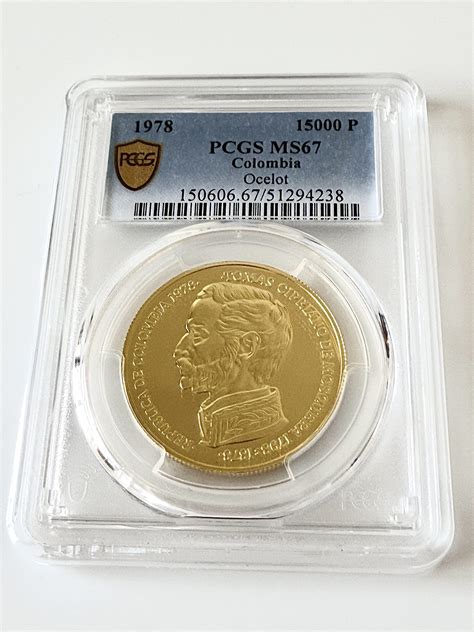 Colombia - 1978 - 15000 Pesos - Ocelot - Gold - PCGS MS67