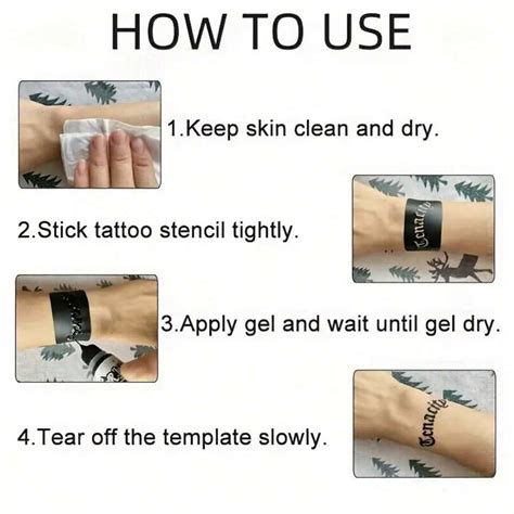 Temporary Tattoo Body Paint Set, Includes 6 Printed Templates, 6 ...
