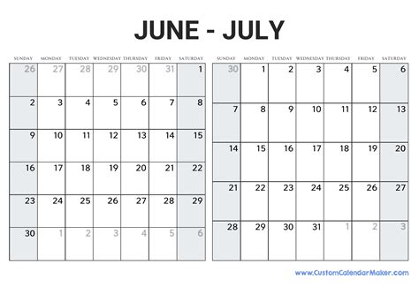 June July August 2025 Fillable Calendar