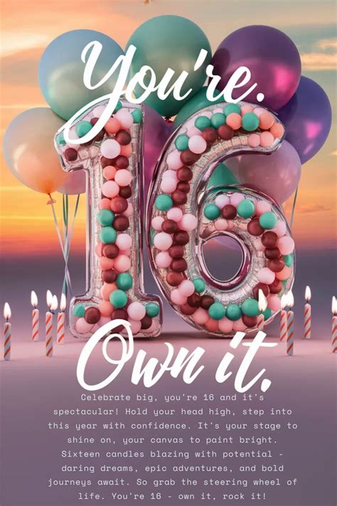 SWEET 16 WISHES | Happy birthday sweet 16, 16th birthday wishes ...